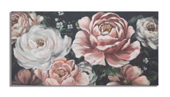 Vászon kép, pünkösdi rózsák,120x60 cm púder, fehér - ROSES1 - Butopêa